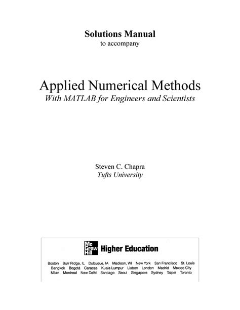 Numerical Methods Chapra Manual Solution Epub