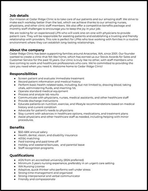 Nurse Career Description