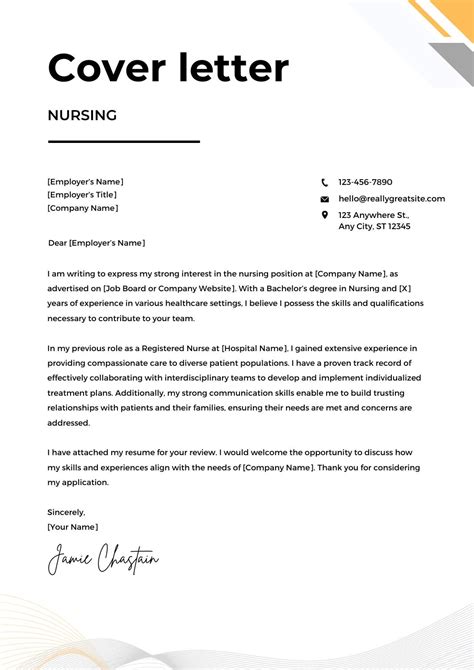 Nurse Cover Letter Template