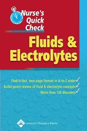 Nurse s Quick Check Fluids and Electrolytes Epub