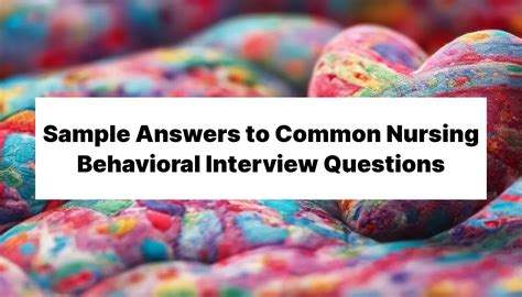 Nursing Behavioral Questions And Answers Reader