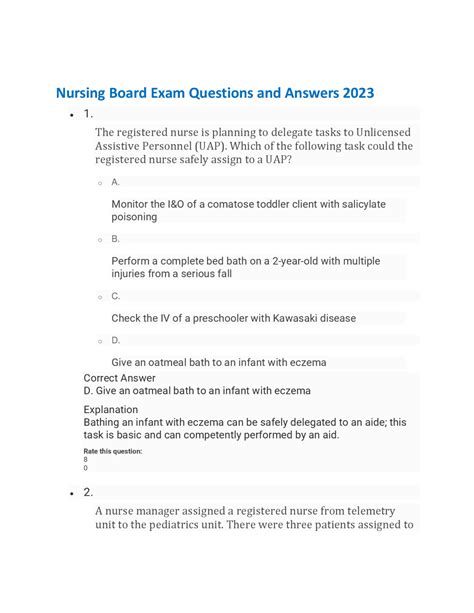 Nursing Board Exam Question And Answer Kindle Editon