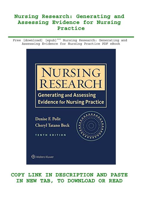 Nursing Research: Generating And Assessing Evidence For Nursing Ebook Epub