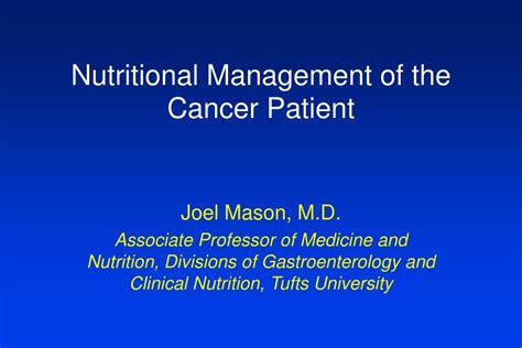 Nutrition Management of the Cancer Patient Reader