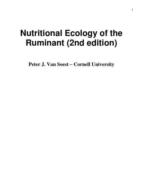 Nutritional Ecology of the Ruminant â€“ | PDF, EPUB, TXT ... Kindle Editon