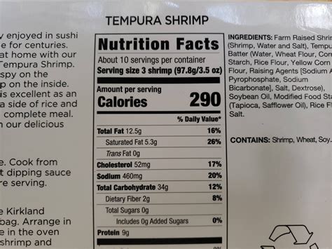 Nutritional Value of Tempura Shrimp (3 ounces)