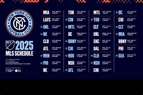 Nycfc Printable Schedule