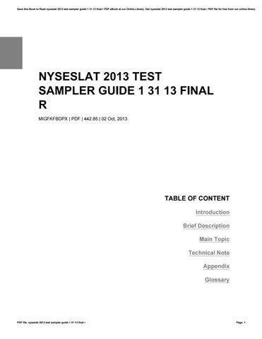 Nyseslat 2013 Answer Epub