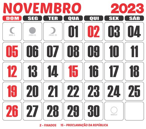 O Calendário de Novembro de 2023: Seu Guia para o Sucesso