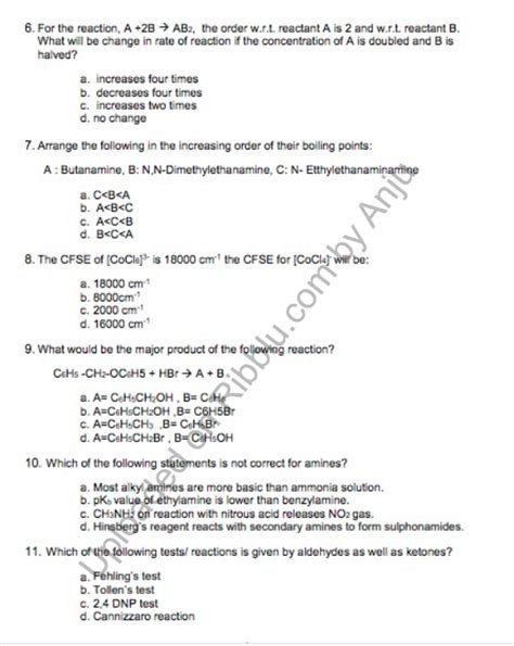 O Level Chemistry Mcqs Questions With Answers PDF