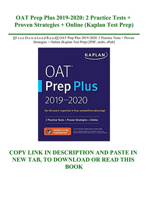 OAT Prep Plus 2019-2020 2 Practice Tests Proven Strategies Online Kaplan Test Prep Reader