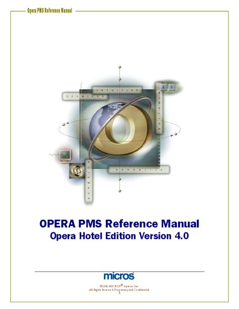 OPERA PMS VERSION 5 USER MANUAL Ebook PDF