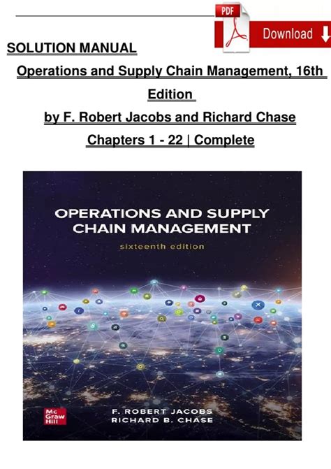 OPERATIONS AND SUPPLY CHAIN MANAGEMENT CHASE JACOBS SOLUTIONS Ebook Doc