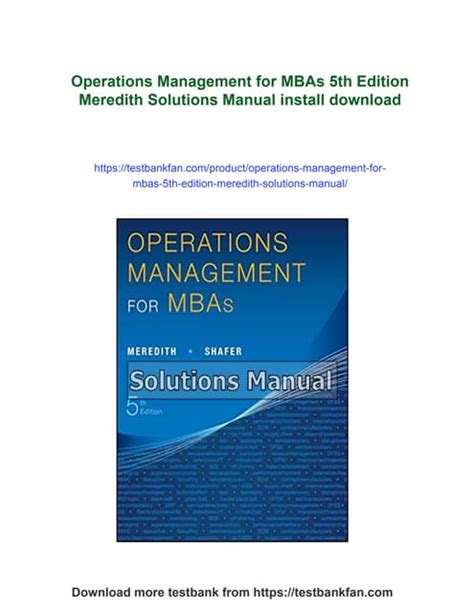 OPERATIONS MANAGEMENT FOR MBAS SOLUTIONS Ebook Reader