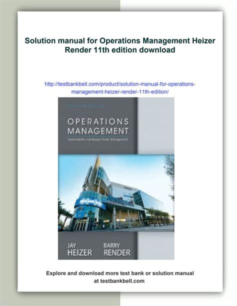 OPERATIONS MANAGEMENT HEIZER AND RENDER SOLUTION MANUAL Ebook Reader