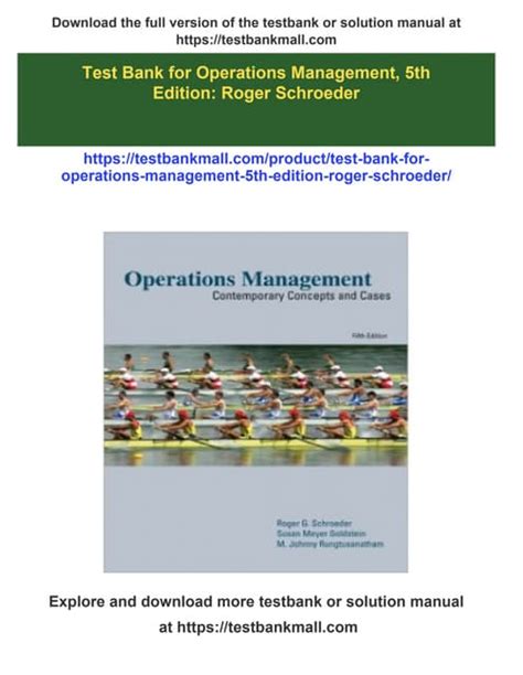 OPERATIONS MANAGEMENT SCHROEDER 5TH EDITION SOLUTIONS Ebook PDF