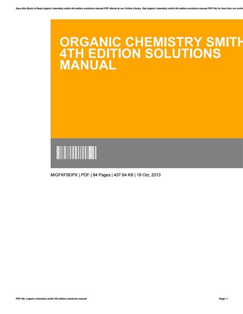 ORGANIC CHEMISTRY SMITH 4TH EDITION SOLUTIONS MANUAL PDF Ebook Reader