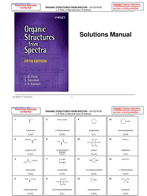 ORGANIC STRUCTURES FROM SPECTRA 5TH EDITION SOLUTIONS Ebook Reader