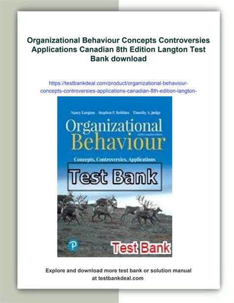 ORGANIZATIONAL BEHAVIOUR 8TH CANADIAN EDITION TEST BANK Ebook Doc