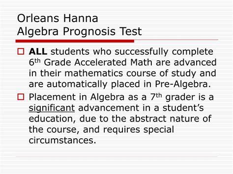 ORLEANS HANNA ALGEBRA PROGNOSIS TEST SAMPLE QUESTIONS Ebook Epub