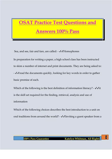 OSAT: Ohio State Achievement Test