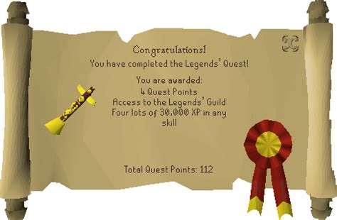 OSRS Legends Quest: 30,000 Experience Points and a Renowned Quest Cape