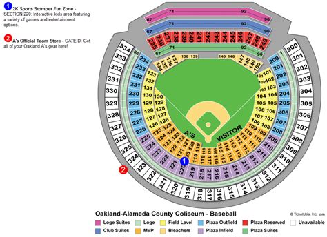 Oakland A's Seating Chart