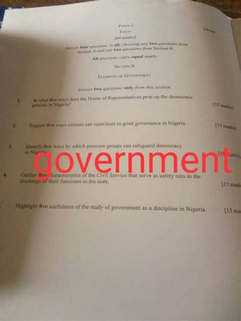 Objective Answers For Government In Waec May June 2014 PDF