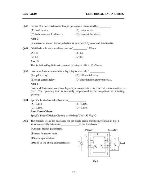 Objective Electrical Engineering Questions Answers Doc