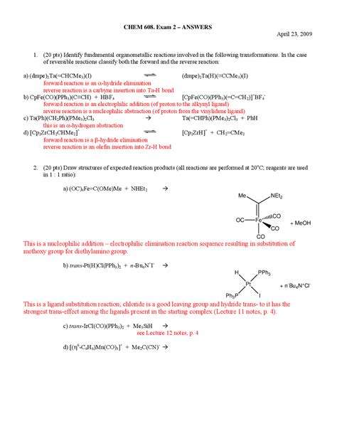 Objective Questions On Organometallic Chemistry With Answers Epub