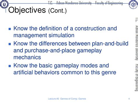 Objectives and Gameplay