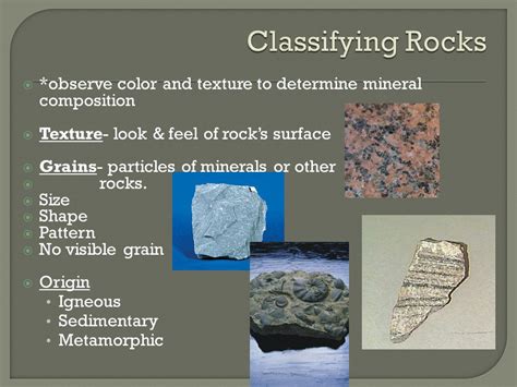 Observe the rock's color and texture.