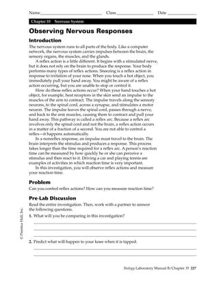 Observing Nervous Responses Lab Answer Key Epub