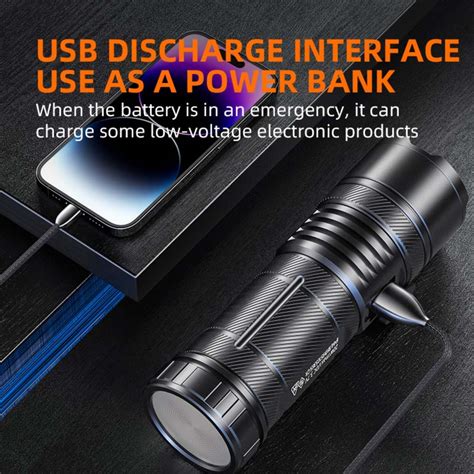 Obsidian Lightweight Auxiliary Powerbank Flashlight Reader