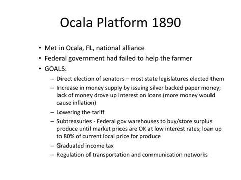 Ocala Platform APUSH Definition: A Comprehensive Guide to Understanding America's Past