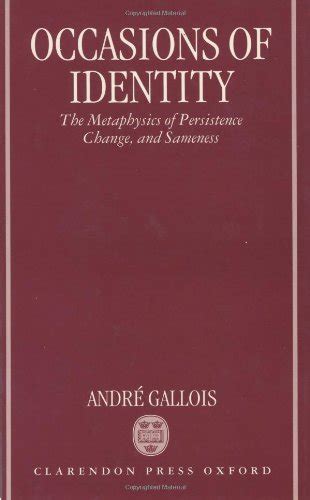 Occasions of Identity A Study in the Metaphysics of Persistence Epub