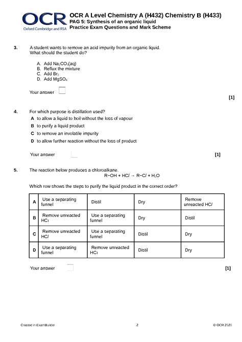 Ocr Chemistry Exam Cafe Answers Kindle Editon