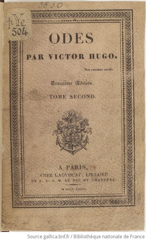 Odes Par Victor Hugo 3e Ã‰dition Tome 2 Litterature French Edition Kindle Editon