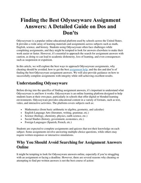 Odysseyware Answers For World History PDF