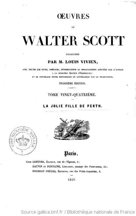 Oeuvres de Walter Scott Avec Les Introductions Et Les Notes Nouvelles de La Derni Re Dition DEdimbo Doc