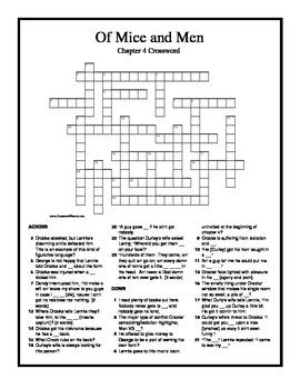 Of Mice And Men Crossword Puzzle With Answers Reader