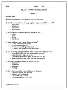 Of Mice And Men Test Questions Answers Doc