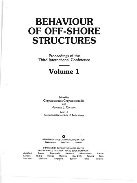 Off-Shore Structures Proceedings of the Conference Held in London Reader
