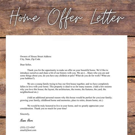 Offer Letter For Home Purchase Template