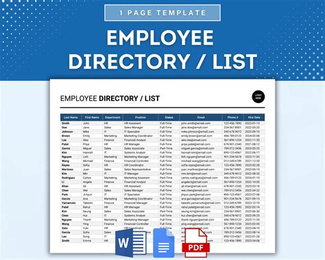 Office Directory Template