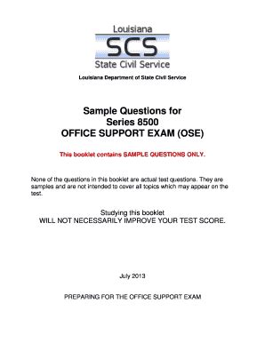 Office Support Exam Sample Questions Louisiana State Civil Service Ebook Epub
