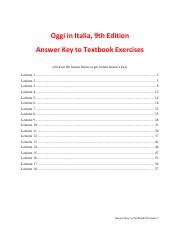 Oggi in italia 9th edition workbook answers Ebook Kindle Editon