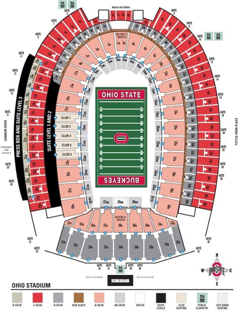 Ohio Stadium Detailed Seating Chart