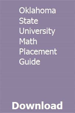 Oklahoma State University Math Placement Guide Ebook Doc