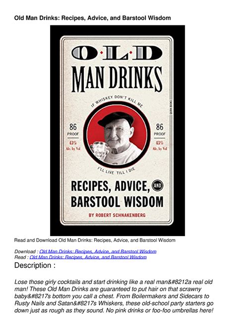 Old Man Drinks Recipes Advice and Barstool Wisdom Kindle Editon